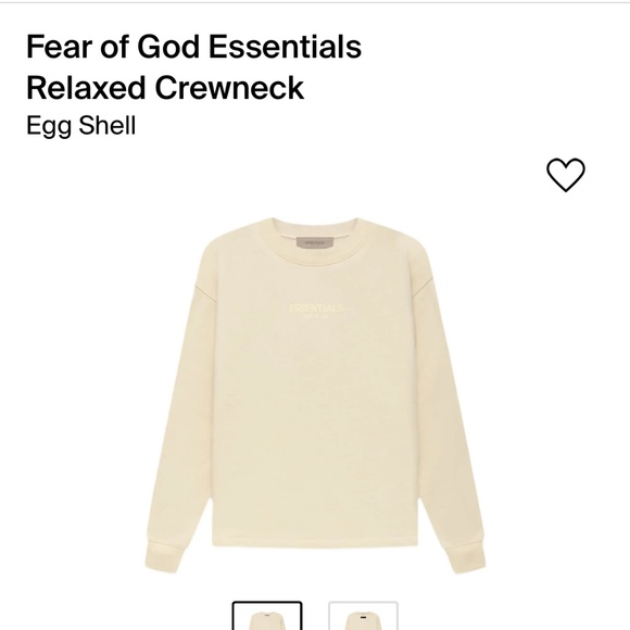 Fear of God Essentials Relaxed Crewneck- Egg Shell